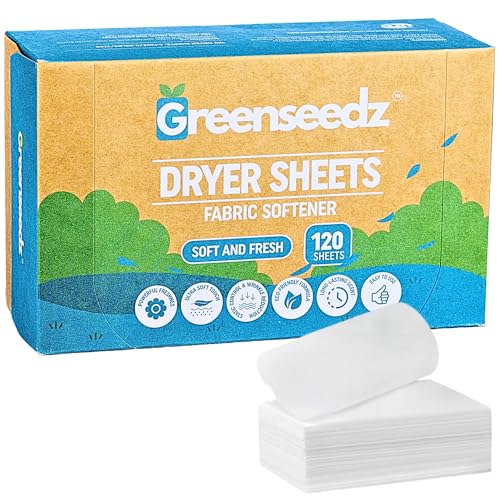 Greenseedz Toallitas para Secadora (120 Unidades) Suavizan, Reducen La Estática Y Refrescan La Ropa. Sin Plástico. Compatible Con Todo Tipo de Telas.