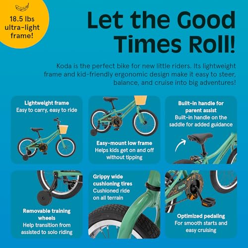Image of Retrospec Koda Plus Kids Bike for Boys & Girls Ages 4-6 Years - 16 inch Children's Bicycle, Adjustable Seat & Handlebars