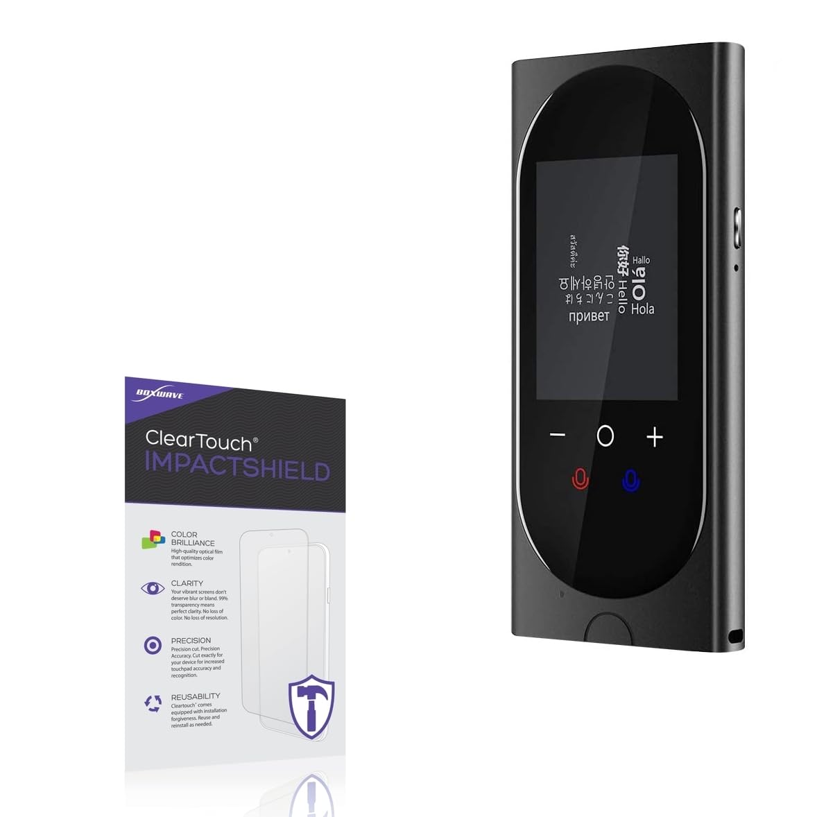 BoxWave Screen Protector Compatible with Tesiyi Mini Translator - ClearTouch ImpactShield (2-Pack), Impenetrable Screen Protector Flexible Film
