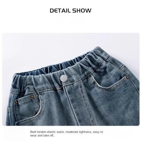 Boys Baggy Jeans for Kids Wide Leg Cargo Jeans Casual Elastic Waist Loose Fit Denim Pants Streetwear Kids 6-14 Years3