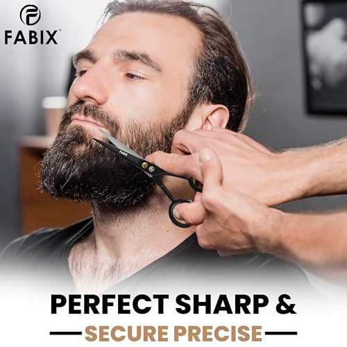 5” Professional Beard Mustache Scissors with 1 Beard Comb, 1 Mustache Comb and Travel Pouch - Perfect Beard Trimming Scissors for All Facial Hair Scissors - Grooming Scissors - Image 6