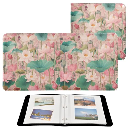 Álbum de fotos autoadhesivo DIY scrapbook con cubierta de cuero PU, diseño de anillas 3 anillos, 40 páginas, tamaño 11.8 x 11.2 pulgadas miniatura 2
