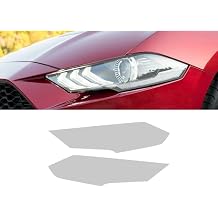 Car Headlight Protector for Ford Mustang 2015-2021,Front Light Transparent Blackened TPU Sticker Exterior Car Headlight Protective Film,Transparent