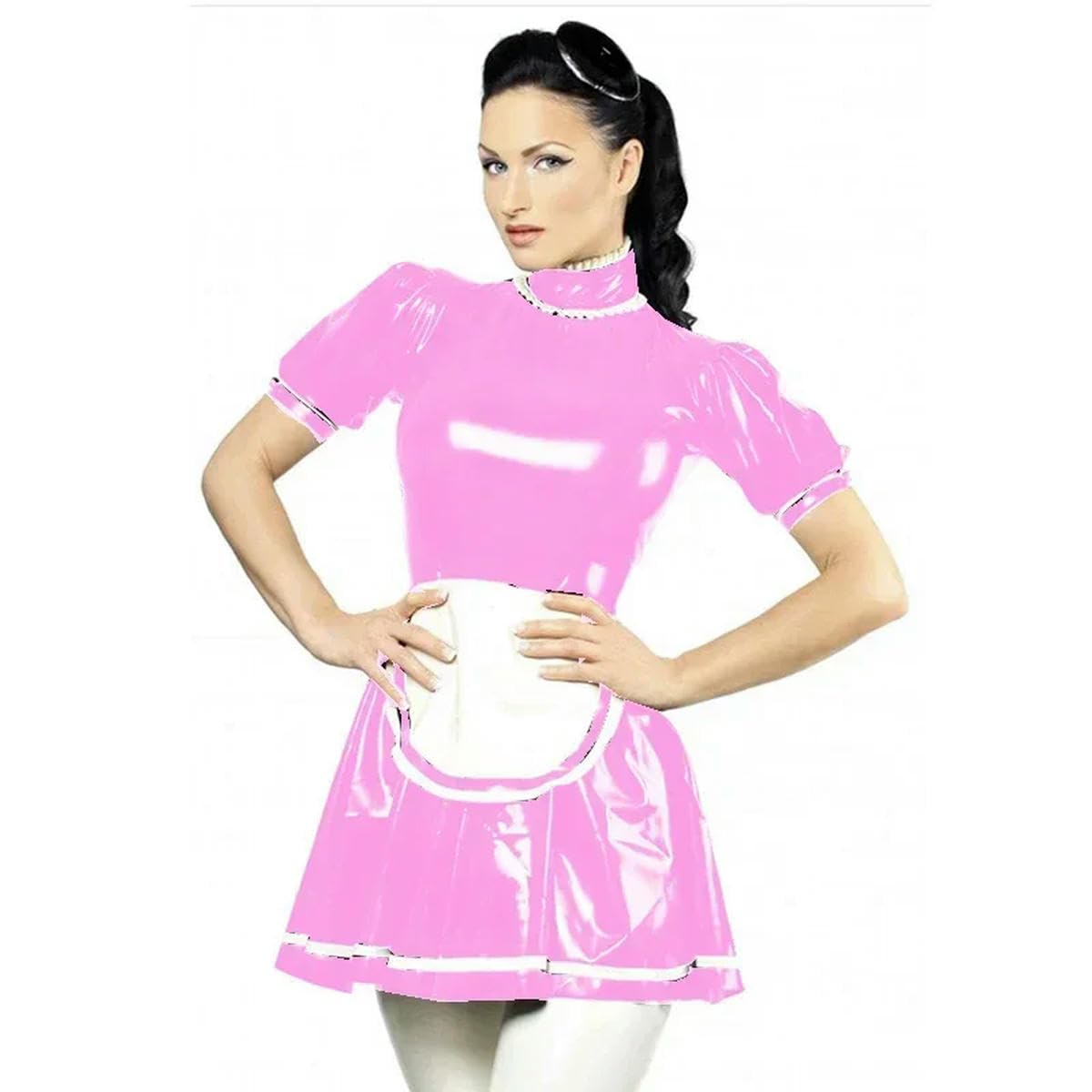Robe de soubrette PVC pour Halloween et soirées cosplay sur mesure