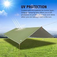 Unigear Tarp 3x3 3x4 3x5 4x4 m wasserdicht, Zeltplane mit Ösen für Outdoor – Ansicht 4