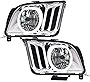 PIT66 Headlight, Compatible with 2005-2009 Ford Mustang Headlamp Driver & Passenger Side, Clear Lens Chrome Housing