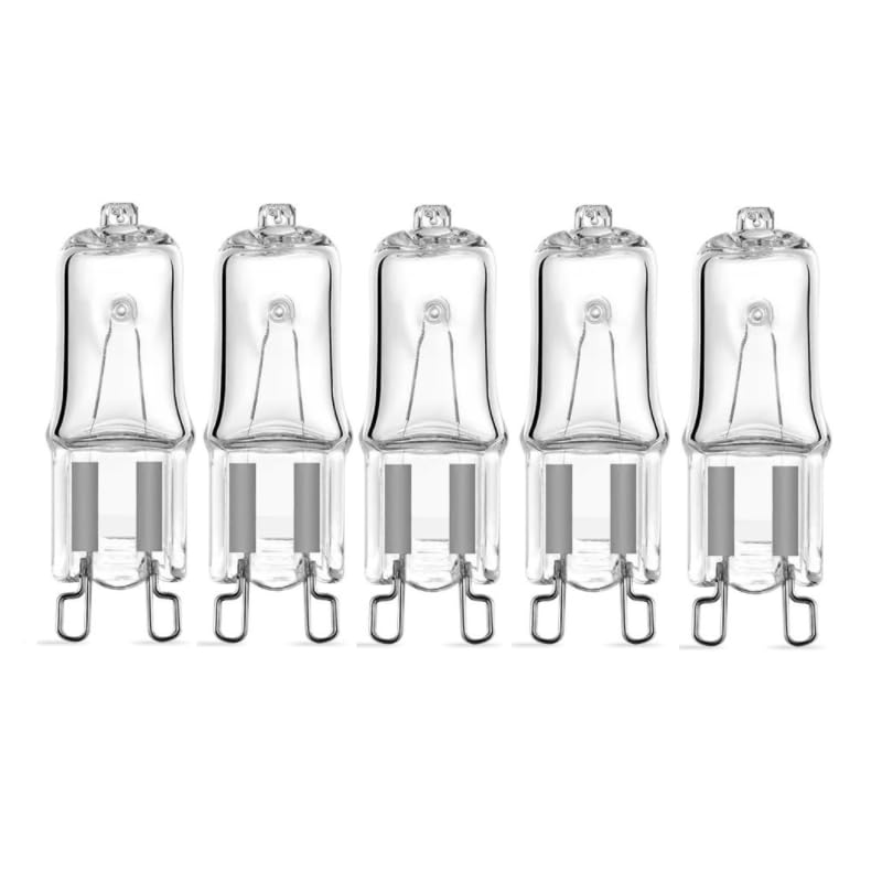 LEDLOCLB G9 Halogen Bulb Dimmable Warm White 2800K110V-220V 20W 40W 60W Suitable for Chandeliers, Candlesticks, Cabinet Lighting 5pcs,25w,220V -5pcs