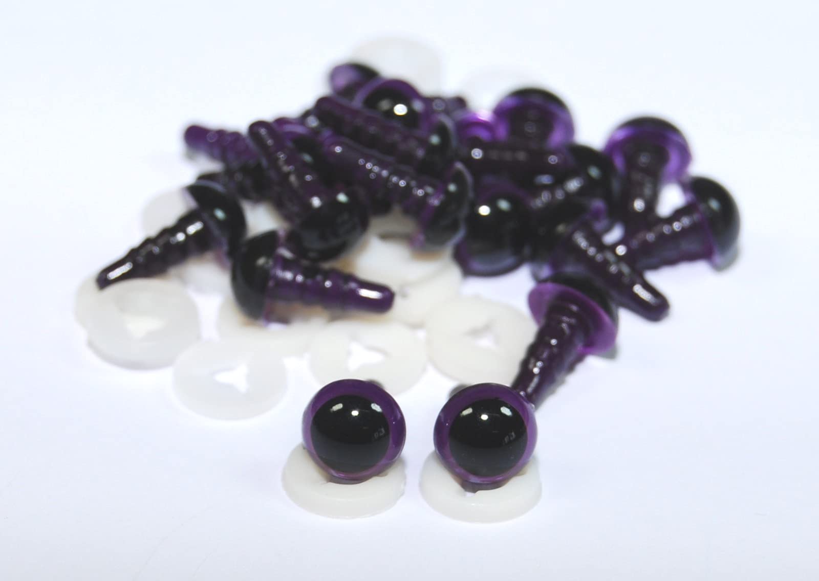 celloexpress 8mm Purple Eyes with Plastic Backs - Safety Eyes for Soft Toy or Teddy Bear Making - Pack of 10 Pairs
