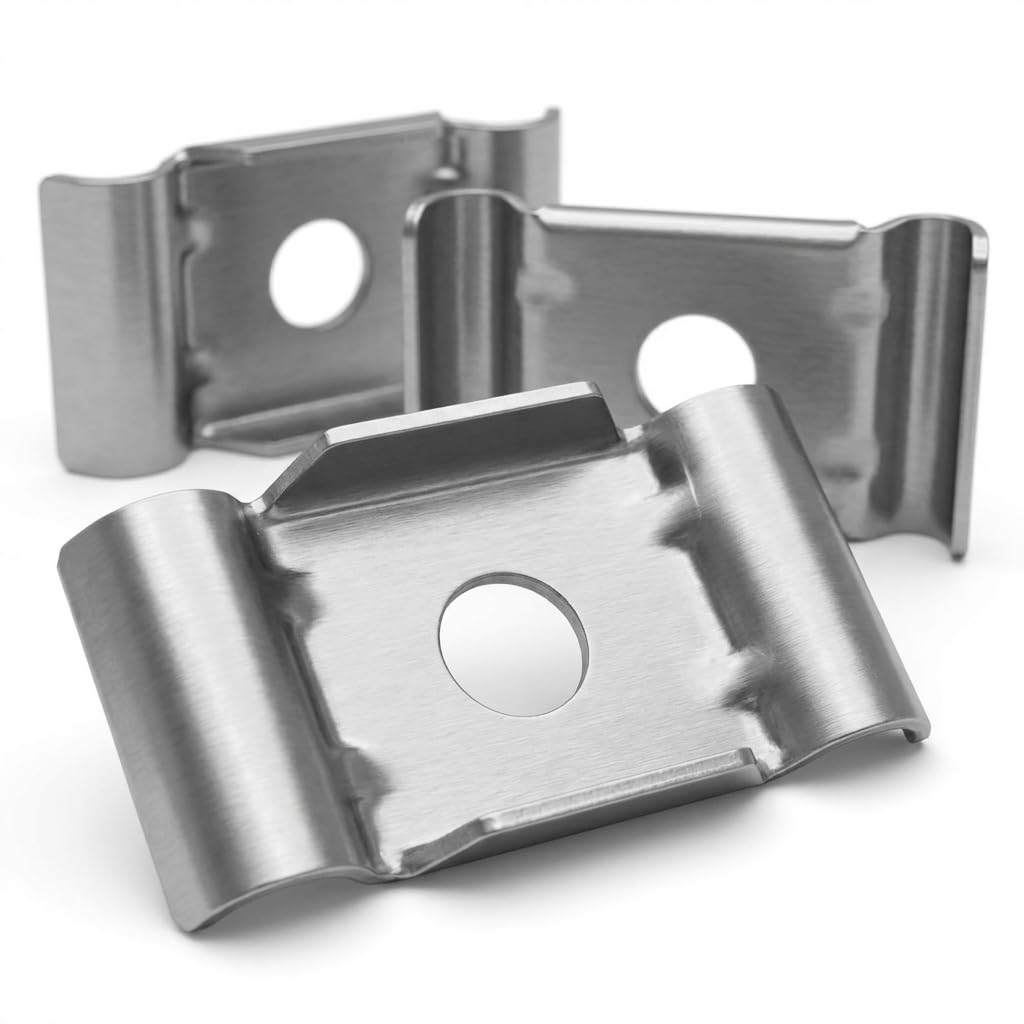 50 supporti per recinzione a doppia asta, in acciaio inox A2, tipo farfalla/farfalla, per un fissaggio sicuro della recinzione, antiruggine, in acciaio inox