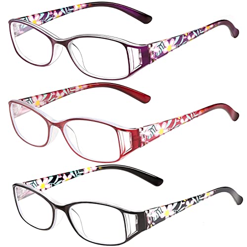 SaNgaiMEi Blaulichtfilter Lesebrille Damen Herren Computerbrille, Bequeme und flexible Blaulichtbrille Lesehilfen Sehhilfe Brille mit Sehstärke (3 MIX, 1.5, multiplier_x)