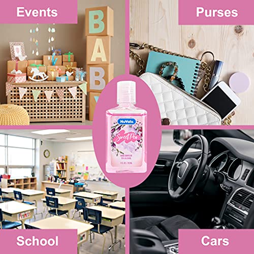 Nuvalu Sweet Pea Scented Anti-Bacterial Hand Sanitizer (1Fl. Oz. Bottles), 48 Pack (Baby Pink) #TOP6