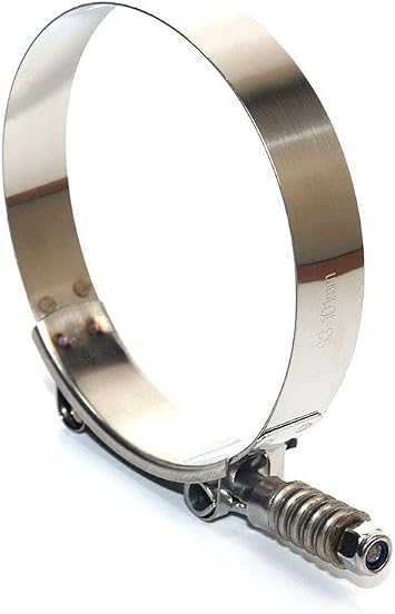 LTI 1 Pack 3.66"-3.98" Spring Loaded T Bolt Clamp Constant Tension Full 304 Stainless Steel for 3.5" ID Hose 93mm-101mm