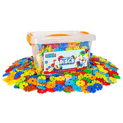 Creative Kids Flakes - 600 Piece Interlocking Plastic Disc Set for Fun, Creative Building - Educational STEM Construction Toy for Boys & Girls - Non Toxic, Ages 3+