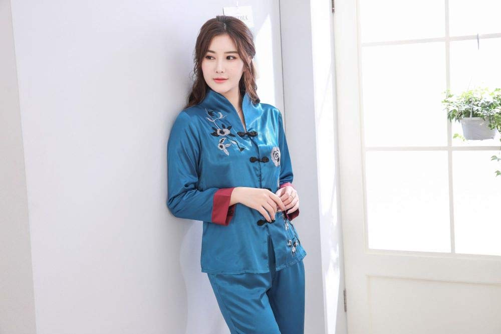 Pyjama Femme 2 Pièces Satin Dentelle - Ensemble Chemise + Pantalon Court - Manches Courtes - Lavable