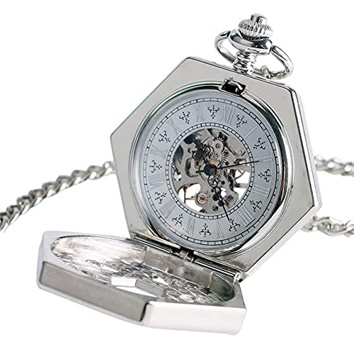 Zakhorloge met ketting voor heren, creatieve horlogehanger, heren handwind automatisch mechanisch zakhorloge skelet wijzerplaat horloges - Afbeelding 4