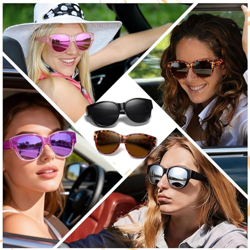 Image of HAOLOTA Fit Over Glasses Sunglasses for Women Polarized | Over Glasses Sun Glasses, UV400 Polarized Lens, Trendy Cat Eye Sunglasses, Lightweight and Flexible, Driving, Daily Use