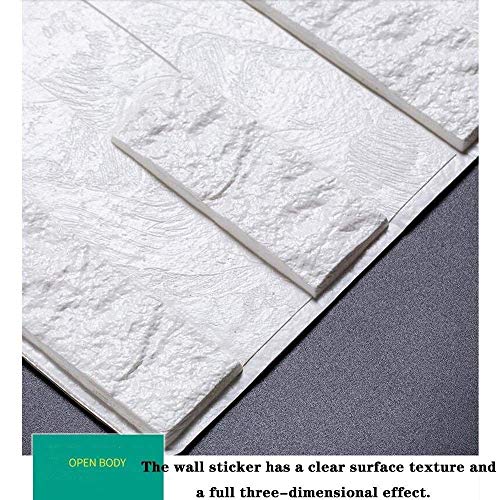Papier peint en brique blanche MU Lockers 3D auto-adhésif 60x60cm pour rénovation murale