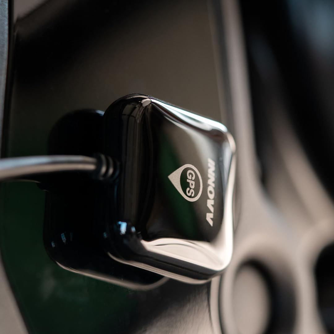 INNOVV GPS Module installed on a motorcycle, side view