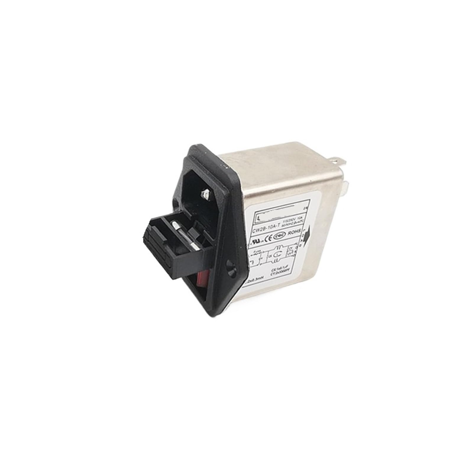 WBBAYDRFR Multi-function socket power filter CW2C-03A-T CW2B-10A 6A electromagnetic anti-interference(CW2B-10A-T with lamp)