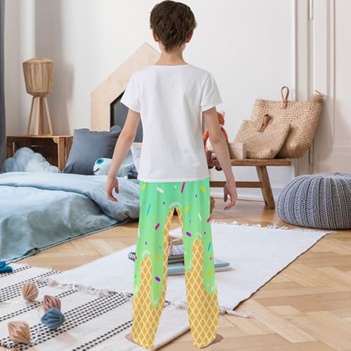 Boy's Pants Mint Ice Cream Jogger Pants Elastic Waist Long Bottoms Trousers with Pockets 6-14 Years3
