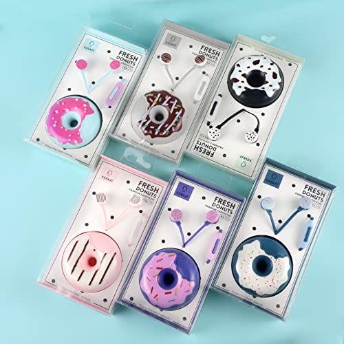 Auriculares Donut para niños, simpáticos Auriculares con Cable para niñas y niños con micrófono y un Precioso Estuche para Guardar los Auriculares, Regalo para la Vuelta al Cole/Navidad de los niños