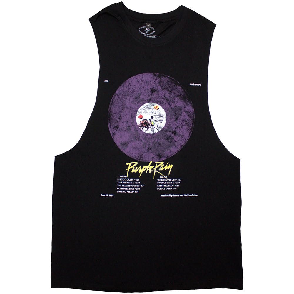 Prince Purple Rain Disc Tracklist Vest Top XL