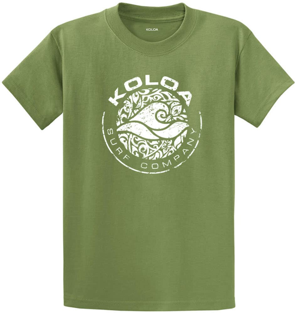Koloa Surf Circle Wave Logo Heavyweight Cotton T-Shirts-XL-DillGreen.