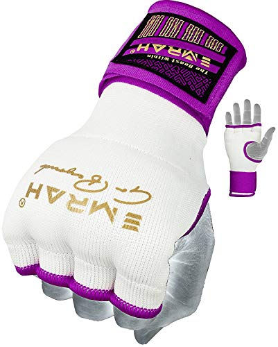 EMRAH Pro Training Ladies Boxing Inner Gloves Hand Wraps MMA Wraps Mitts (Small, Purple)
