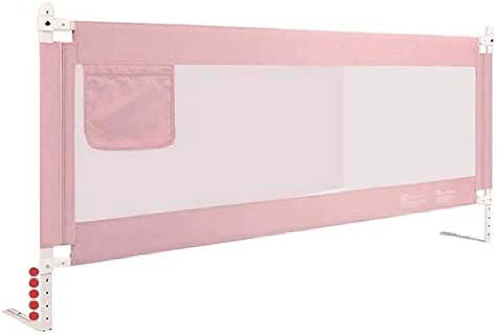 Barandilla para niños, Cuna Extra Alta para niños, Soporte para Cama con obstáculos, Seguridad para Cuna de elevación Vertical, prevención de caídas, Rosa, Rosa, 1,5 m