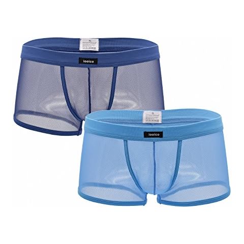 iooico Men's Boxer Briefs, Soft Mesh Underpants See-Through Air 1.1 Underwear S (192PNBLL) Cover