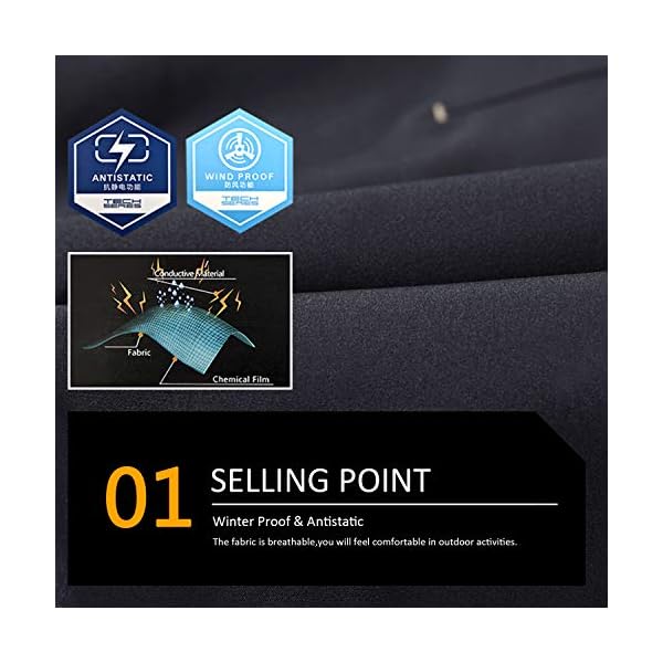 Oweisong Mens Hiking Water Repellent Fleece Lined Pants Outdoor Winter Snow Windproof Trousers Thin Thick Softshell Pants - Image 4