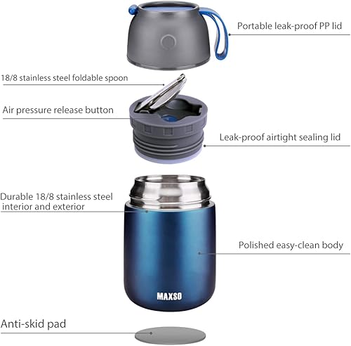 Miniatura 40 de Insulated Thermo Food Jar for Hot & Cold Food for Kids Adult, 17&24 oz Soup Thermal Hot Food Containers for Lunch, Triple Layer Insulation Stainless