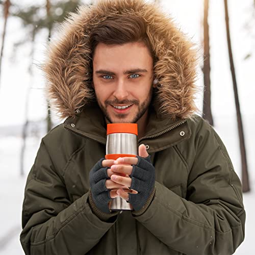 Image of SATINIOR 4 Pairs Winter Half Finger Gloves Knitted Fingerless Mittens Warm Stretchy Gloves for Men and Women