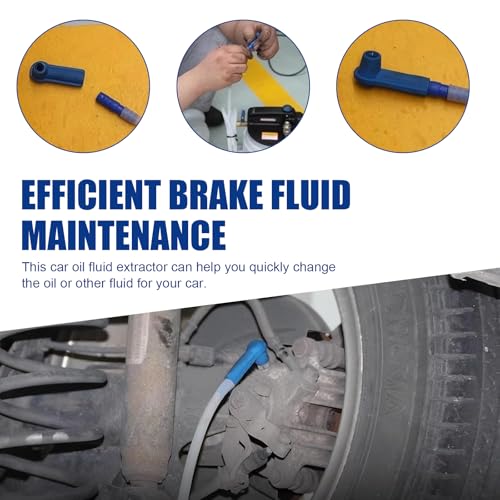 Ypoyney 3.93 Ft Brake Fluid Bleeder Hose, Auto Brake Bleeding Oil Change Hose, Oil Fluid Extractor Tool with Adapter, Universal Replace Extractor Tube for Car Motorcycle Braking System Repair Tool