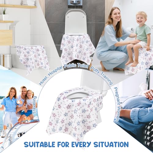 Homgaty Toilette Auflage,20 Stück Einweg Toiletten Sitzbezug Übergroßer XL WC-Sitz Matte Toilettenpapier Pad für Einkaufszentren, Krankenhaus, Büro, Einzeln Verpackt