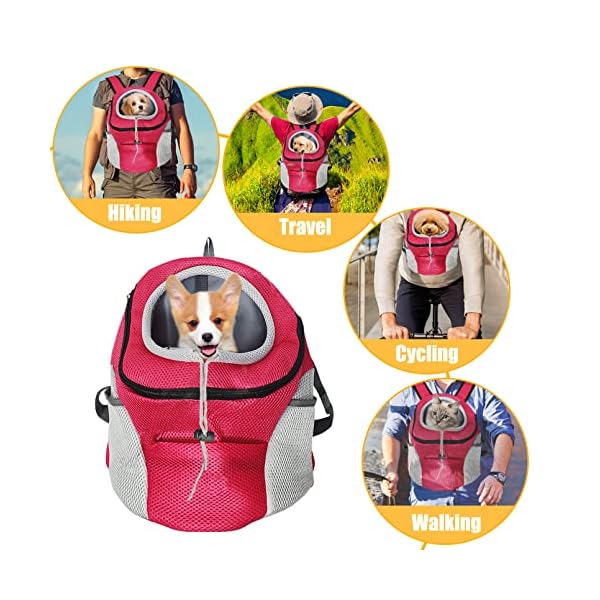 Fhiny-Dog-Carrier-Backpack-Comfortable-Doggy-Front-Backpack-Pet-Puppy-Carrier-Travel-Pack-with-Breathable-Head-Out-Design-and-Padded-Shoulder-for-Walking-Biking-Hiking-Camping-Outdoor Fhiny Dog Carrier Backpack, Comfortable Doggy Front Backpack Pet Puppy Carrier Travel Pack with Breathable Head Out Design and Padded Shoulder for Walking Biking Hiking Camping Outdoor