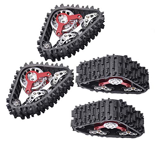 LAFEINA 4PCS 1/10 RC Crawler Tracks Wheels Snow Tire Wheel for 1:10 RC Car TRX-4 Upgrade Parts (B)