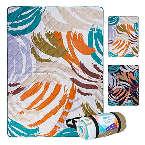 Yebeda Couverture de Pique-Nique Imperméable 150X200CM, Tapis de Plage Voyage Camping Portable et Pliable pour Toutes Les Saisons, Blanc Cover