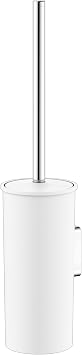 Keuco 12764010100 Opaque Synthetic Toilet Brush Set - Chrome/White