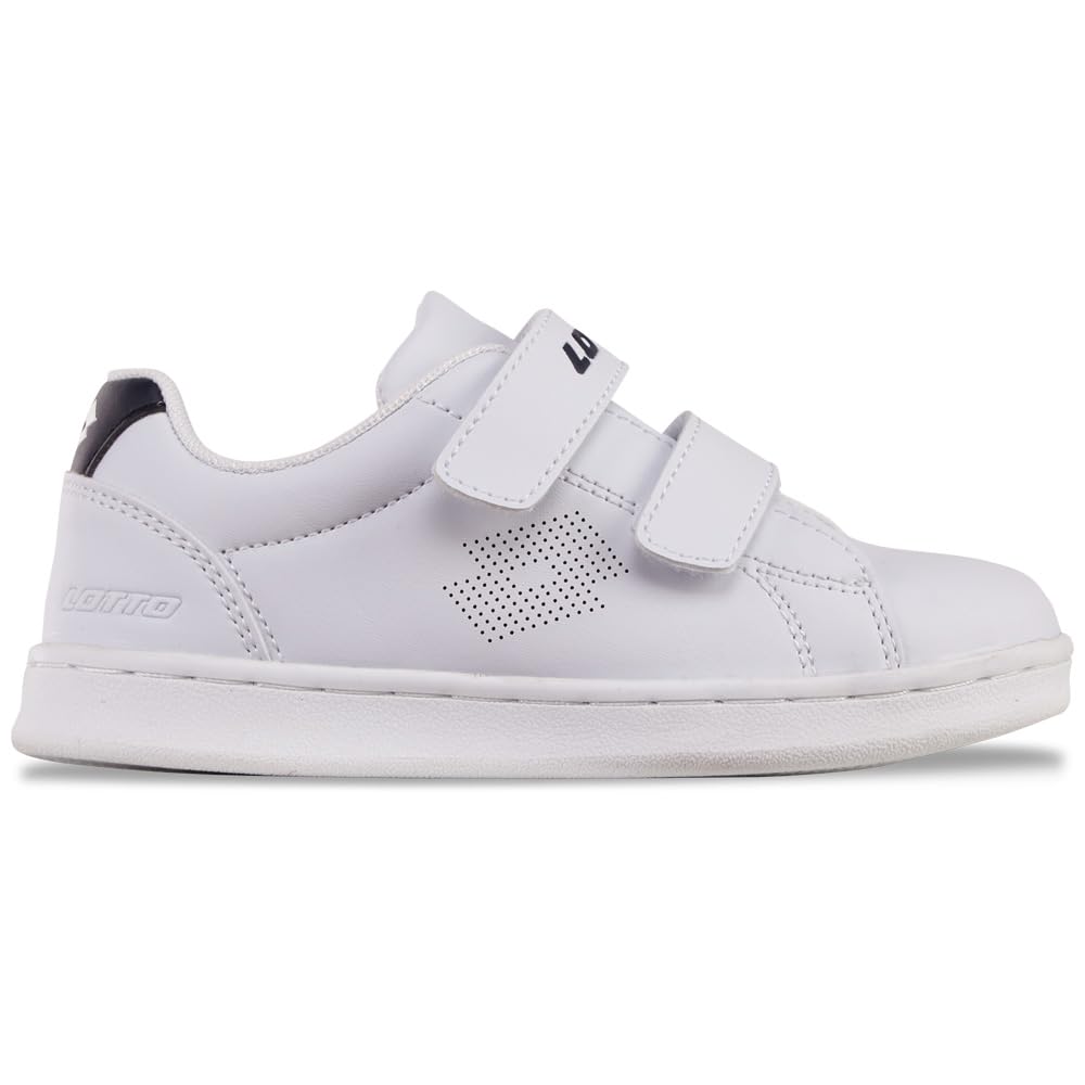 LOTTO Whizzer K, Unisex Sneakers - Children & Youth, White Black, 33 EU