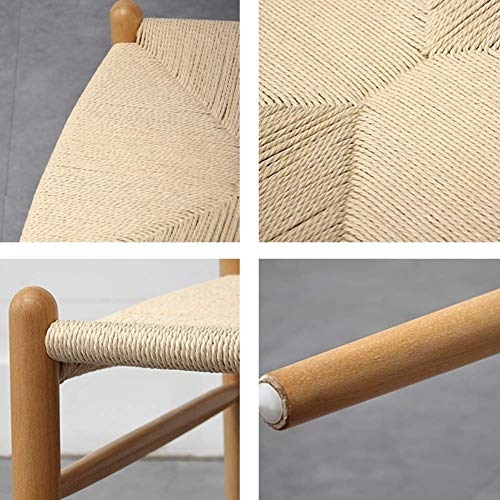 Repose-Pieds en Rotin et Bois Massif Finition Artisanale