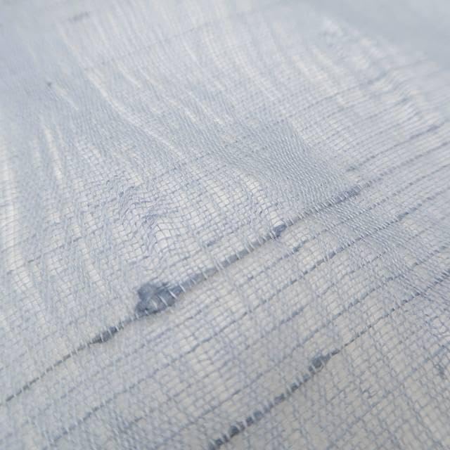 夏着物 正絹 紗紬“沸き立つ涼味を満喫中のコスモスと勝ち虫”夏