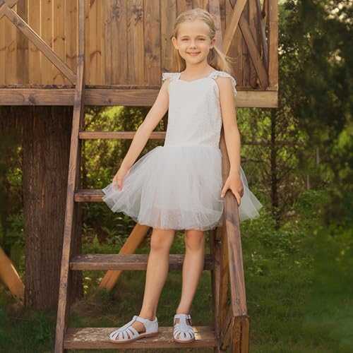 Image of Felix & Flora Toddler Girls Sandals Soft Rubber Princess Flat Shoes Flower Girl Shoes