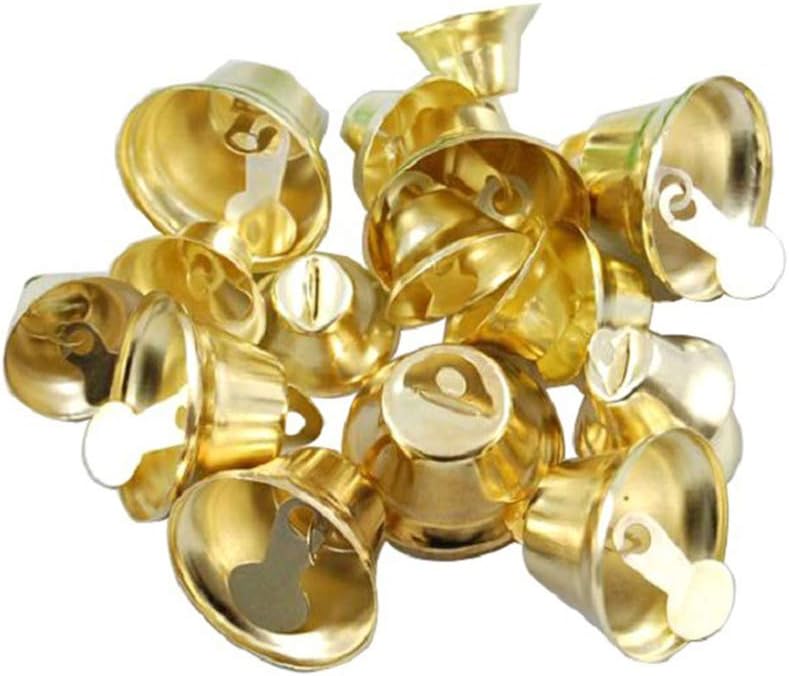 Amosfun 100Pcs Craft Bells Jingle Bells Christmas Mini Hanging DIY Gold Hanging Wind Small for Crafts Christmas Tree Ornament - Image 4