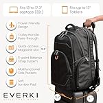 EVERKI 32L Atlas Business Laptop Backpack – Adjustable Compartment for Work, Travel-Friendly Business & Office Backpack for Men & Women, College, Durable Computer Bag, Fits 13"-17.3", Black - Image 5