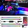 Nilight RGBIC 72 LED Interior Car Strip Lights DC 12V with App RF Remote Control Multicolor Under Car Dash Lighting 2 Lines Design Music Sync Mode for Cars Truck ATV UTV,2 Years Warranty
