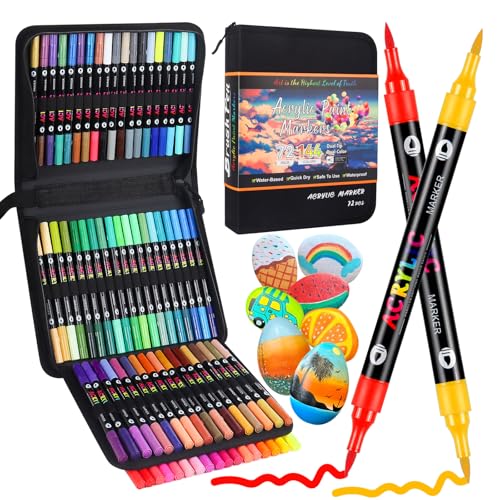 Feutres Pour Bois Verre Céramique 36 Stylos Feutre Acrylique TrendGate - 72 Couleurs - Double Pointe - Pour Bois/Verre/Tissu - DIY Art Feutres Peinture Multi-surfaces Feutres Pour Bois Verre Céramique 36 Stylos Feutre Acrylique TrendGate - 72 Couleurs - Double Pointe - Pour Bois/Verre/Tissu - DIY Art Feutres Peinture Multi-surfaces