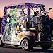 Suncalla Halloween Golf Cart Decoration Kit-Halloween Car Decorations-Skeleton Glow in Dark, Fake Spider Web, Spider, Purple Garland, Sticker for Trunk or Treat Parade Indoor Outdoor Golf Cart Party