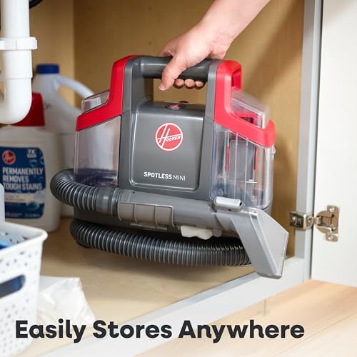 Image of Hoover Spotless Mini Portable Spot Cleaner FH12300, Carpet and Upholstery Cleaner for Stairs, Furniture, Pet Messes and Cars, Compact Design, Easy Fill Tank, Self-Cleaning Hose, Lightweight