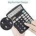 Voice Calculator, Everplus Electronic Desktop Calculator with 12 Digit Large Display, Solar Battery LCD Display Office Calculator,Black (Basic Balck)